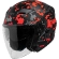 Motorcycle Helmet Jet Ixs 99 2.0 Double Visor Matt Black Red